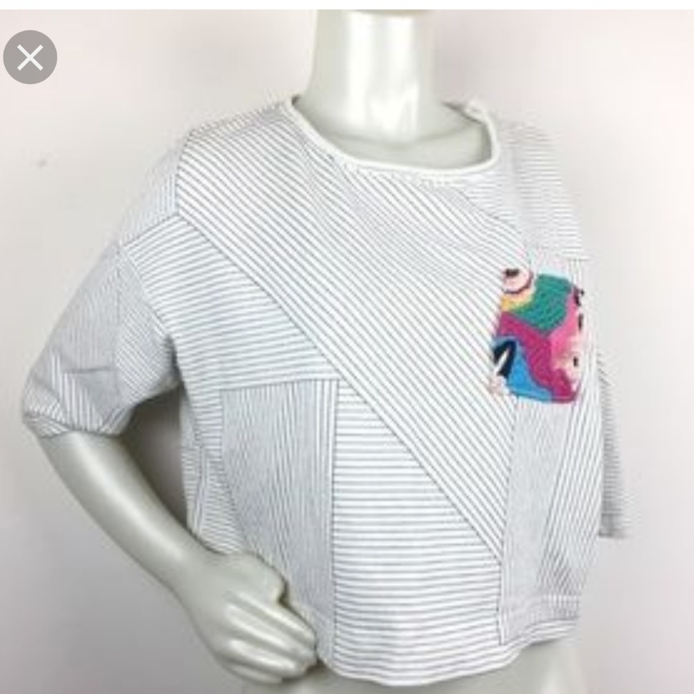 Anthropologie 80s vintage crop sweatshirt